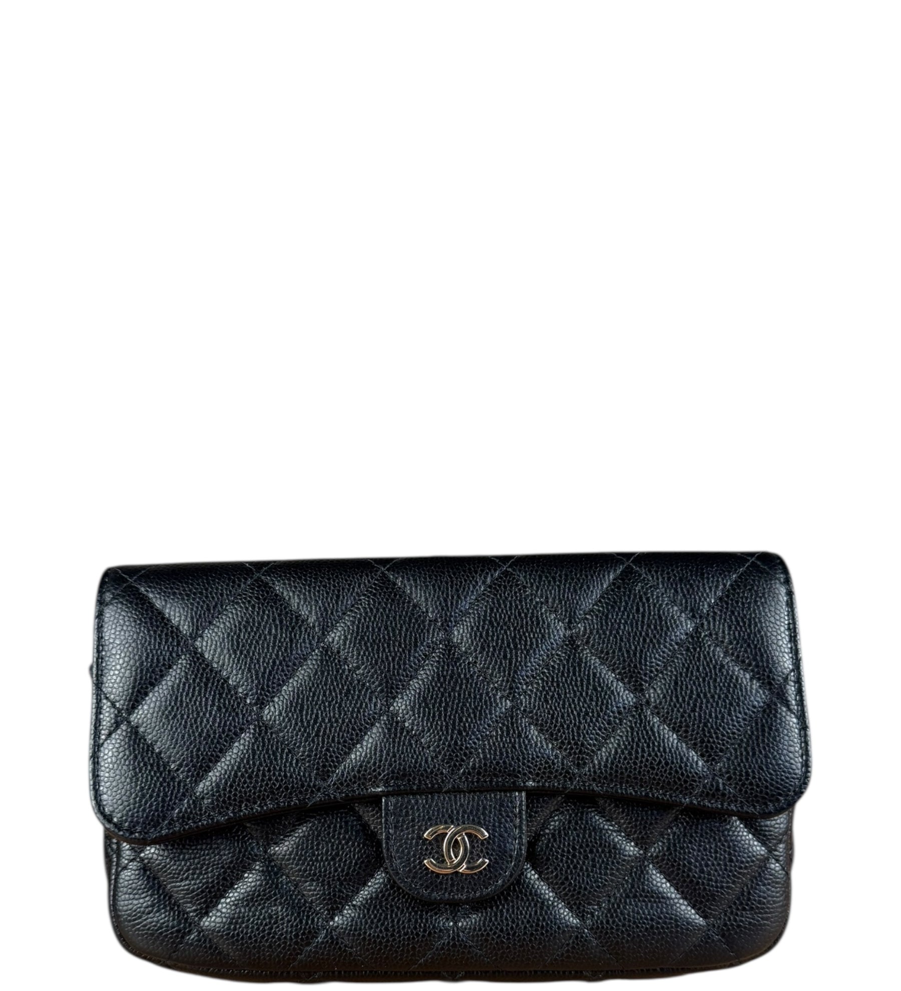 Chanel Black Quilted Flap Phone Chain Handbag