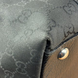 Gucci Black Leather Trim GG Canvas Abbey Zip Tote Bag