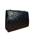 Chanel Black Diamond Stitch CC Timeless Chain Flap Bag '89-'91