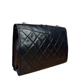 Chanel Black Diamond Stitch CC Timeless Chain Flap Bag '89-'91