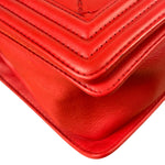 Chanel Red Quilted Lambskin Boy Flap Bag 2013