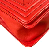 Chanel Red Quilted Lambskin Boy Flap Bag 2013