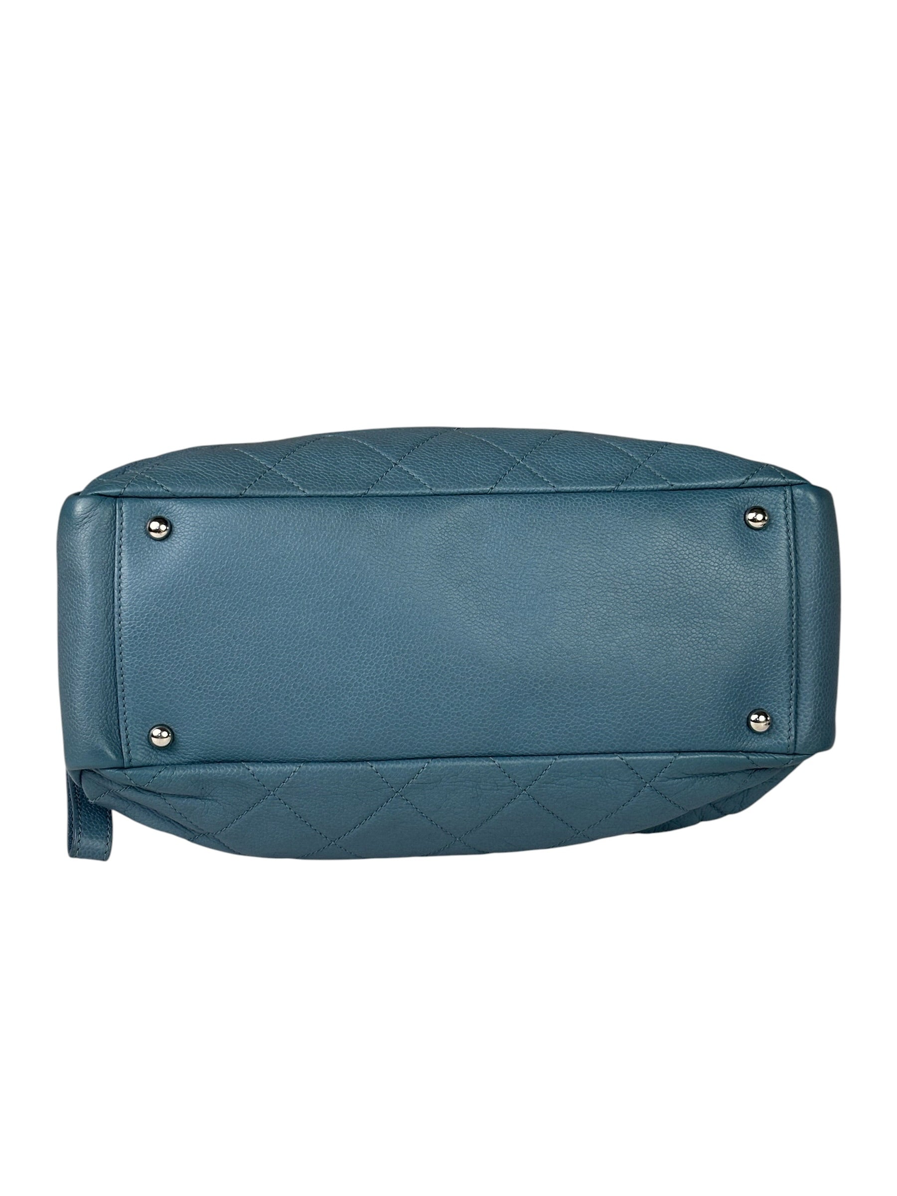 Chanel Blue Caviar Quilted CC Timeless Soft Shopper Tote 2010