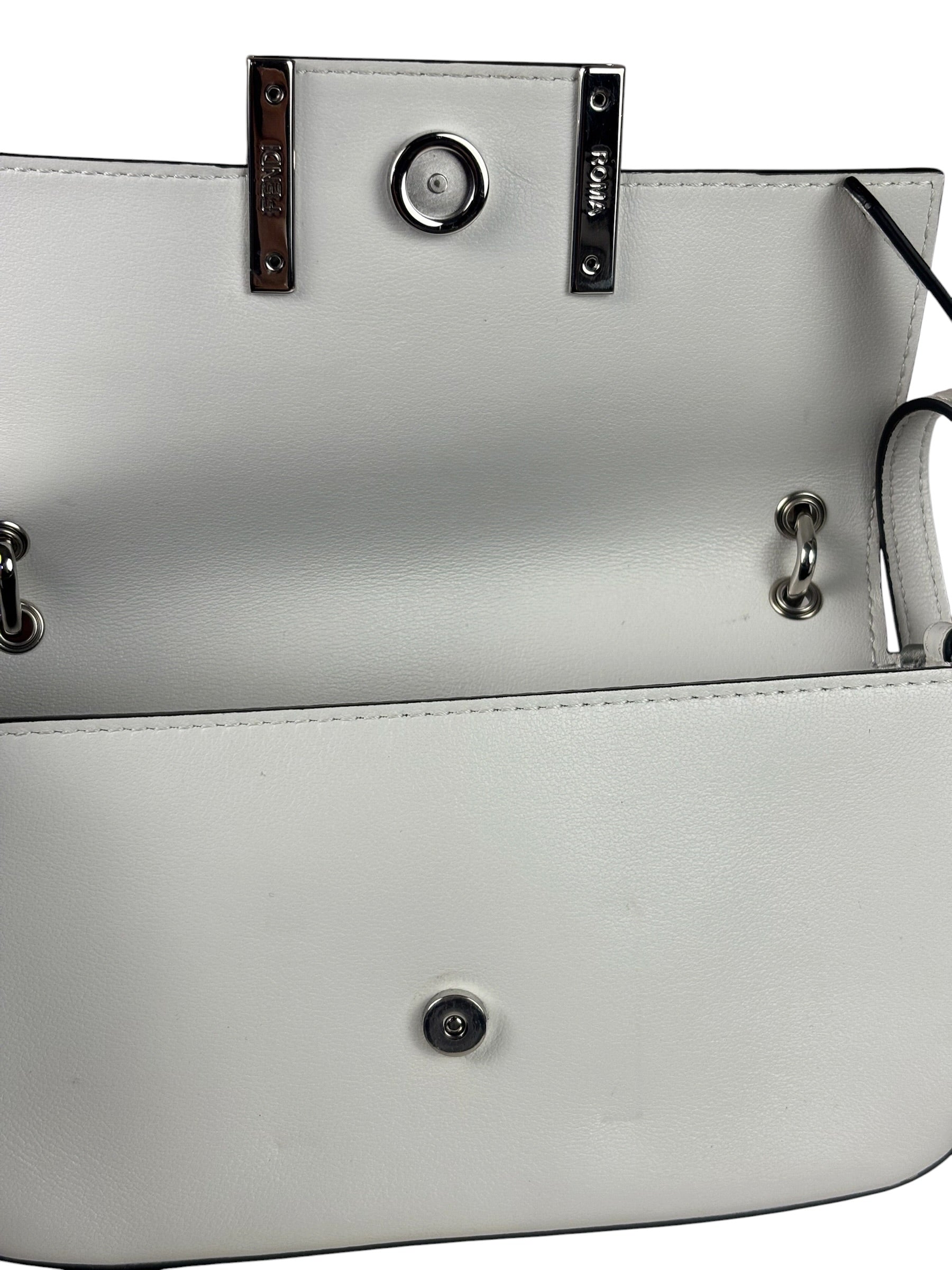 Fendi x Marc Jacobs White Leather Mini Baguette