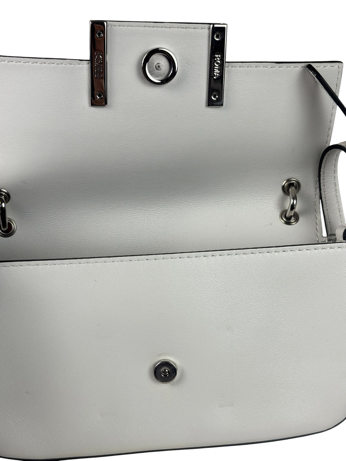 Fendi x Marc Jacobs White Leather Mini Baguette