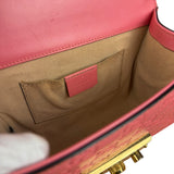 Gucci GG Pink Embossed Leather Small Padlock Chain Bag