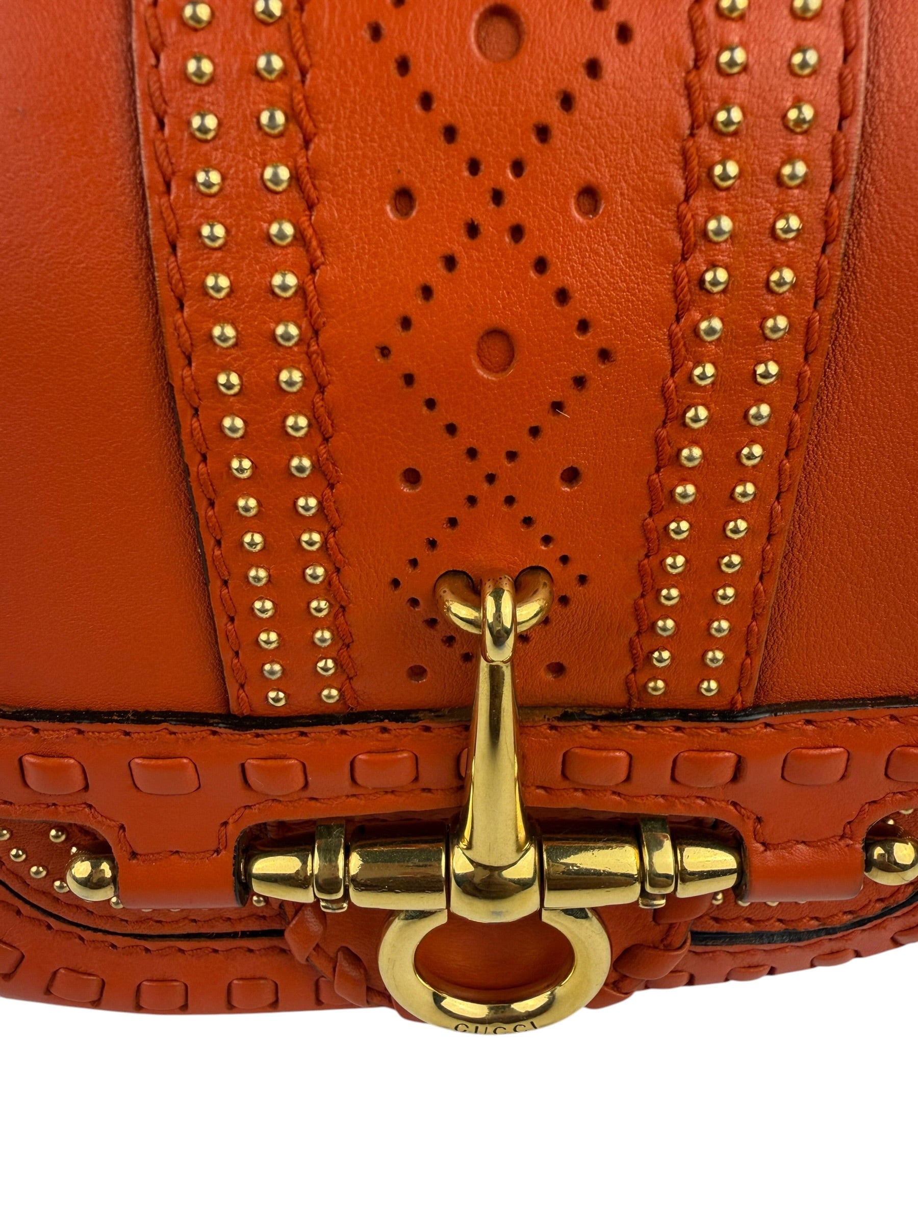 Gucci Orange Leather Snaffle Shoulder Bag