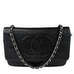 Chanel Black Caviar Flap Wallet On Chain 2013