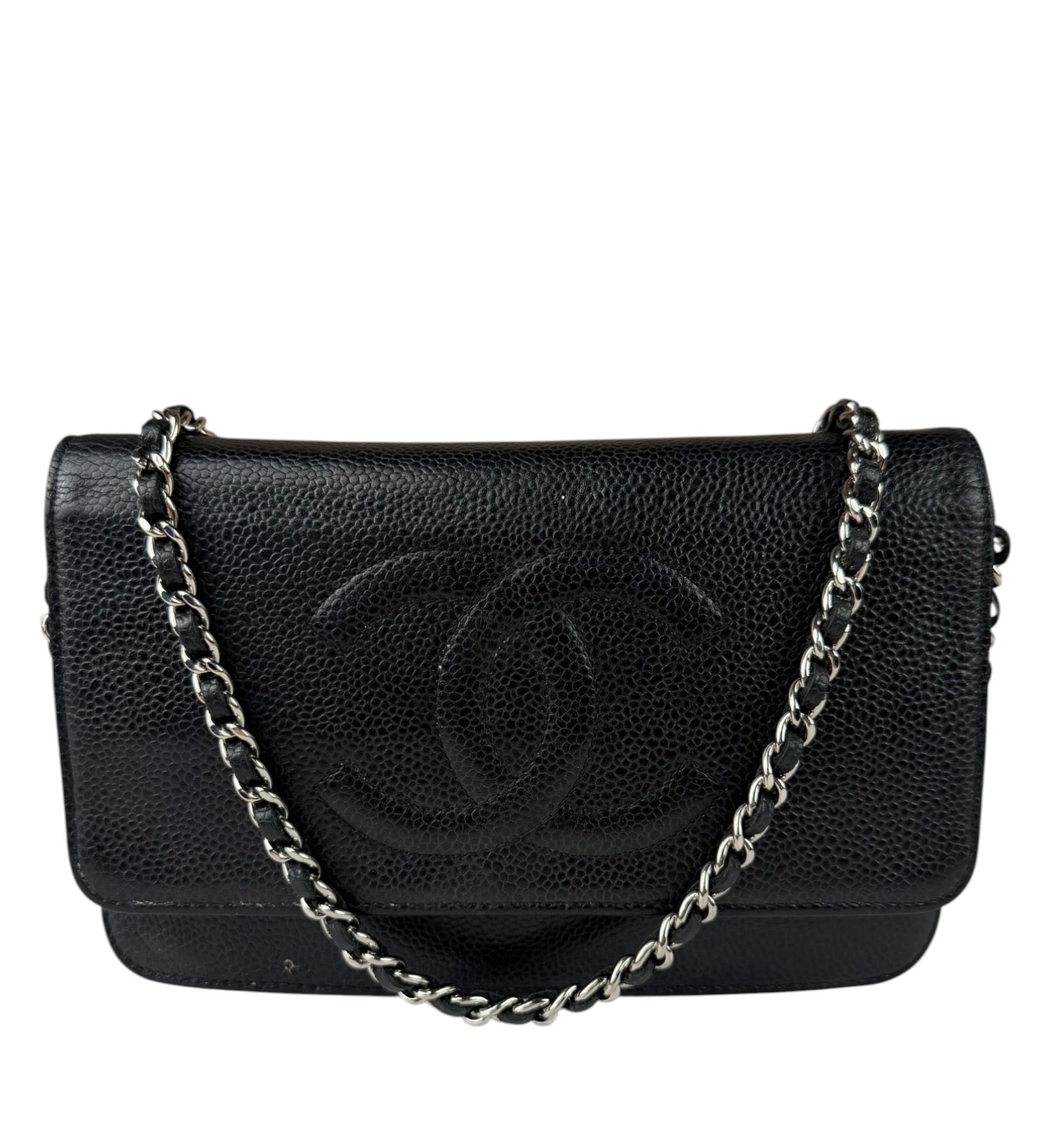 Chanel Black Caviar Flap Wallet On Chain 2013
