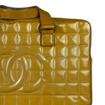 Chanel Vintage Patent Chocolate Bar Bowler Bag