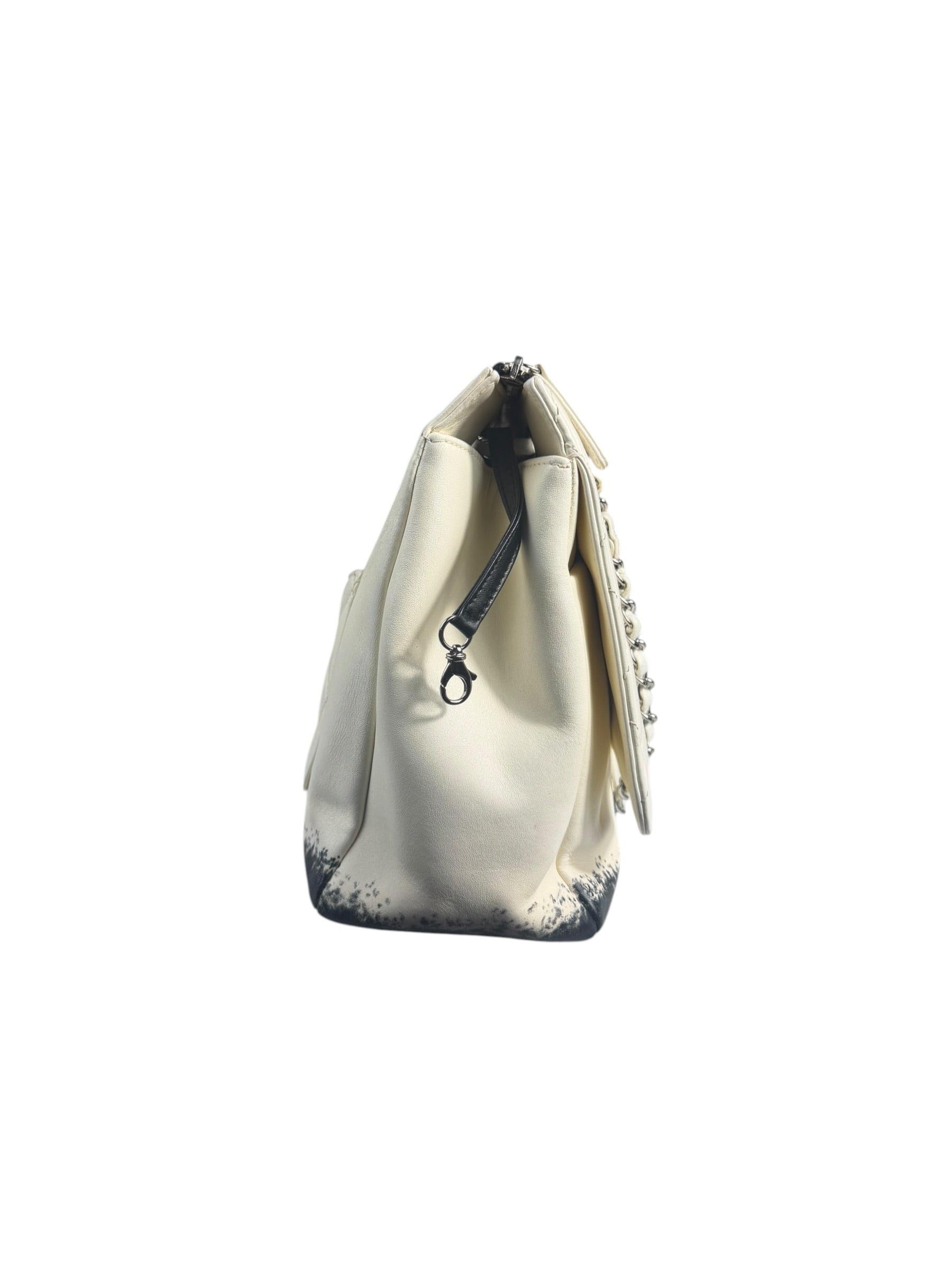 Chanel White Quilted Leather Blizzard Zip Flap-Shoulder Bag 2010