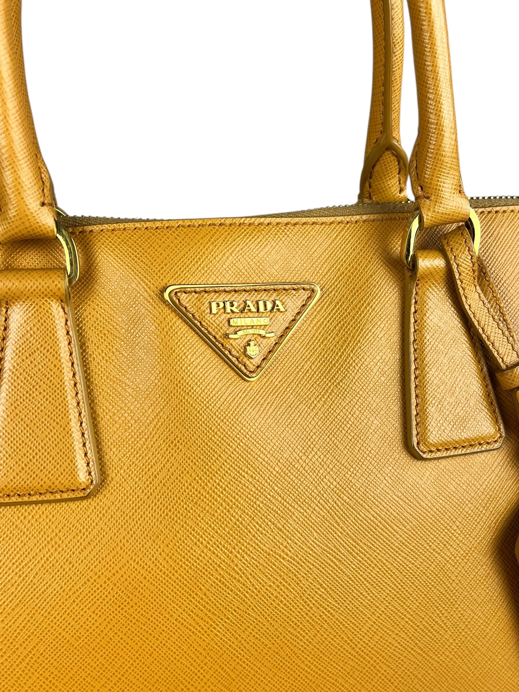 Prada Saffiano Promenade Handbag Mustard