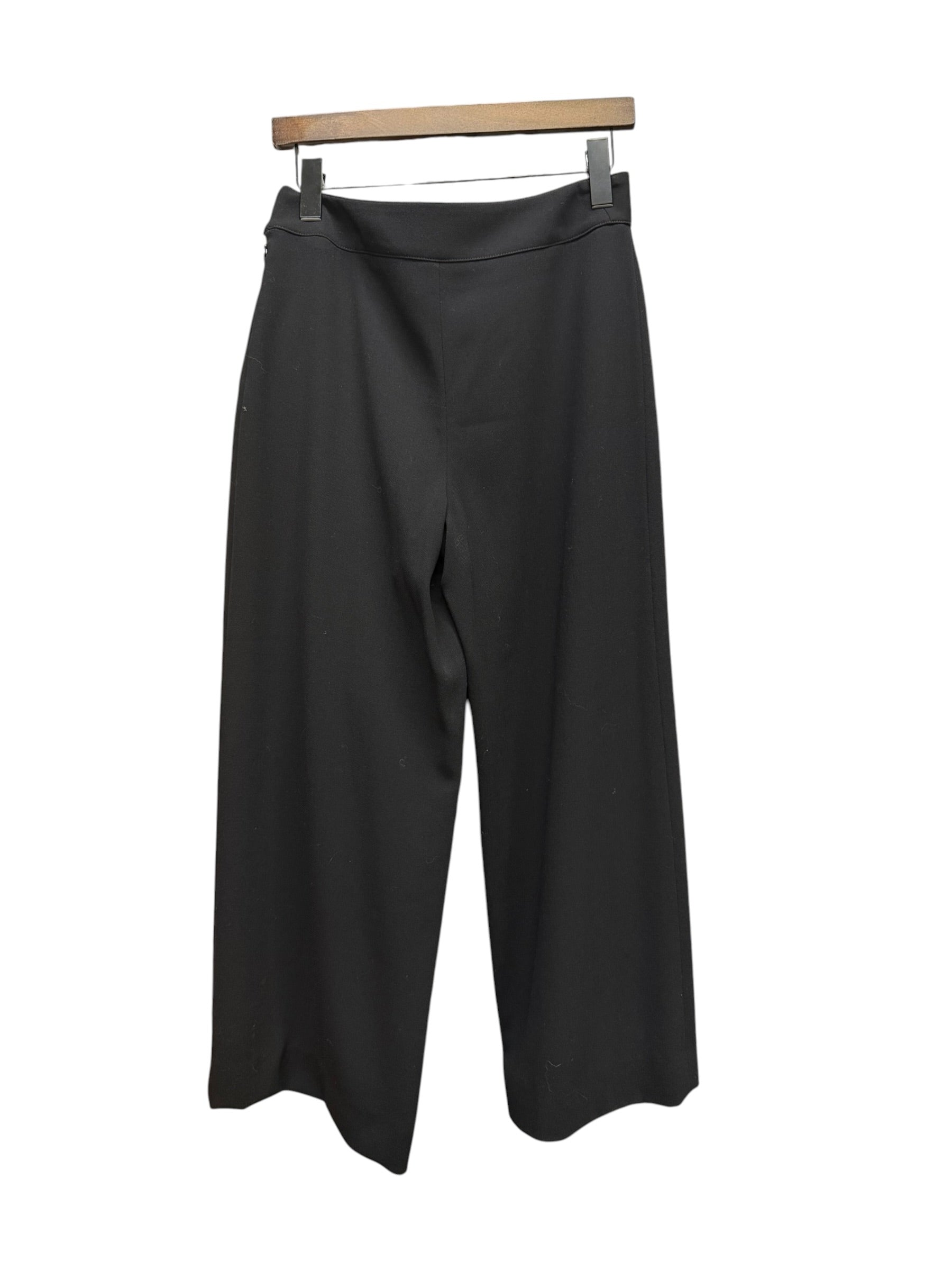 Chanel Vintage Black Wool Wide-Leg Trousers