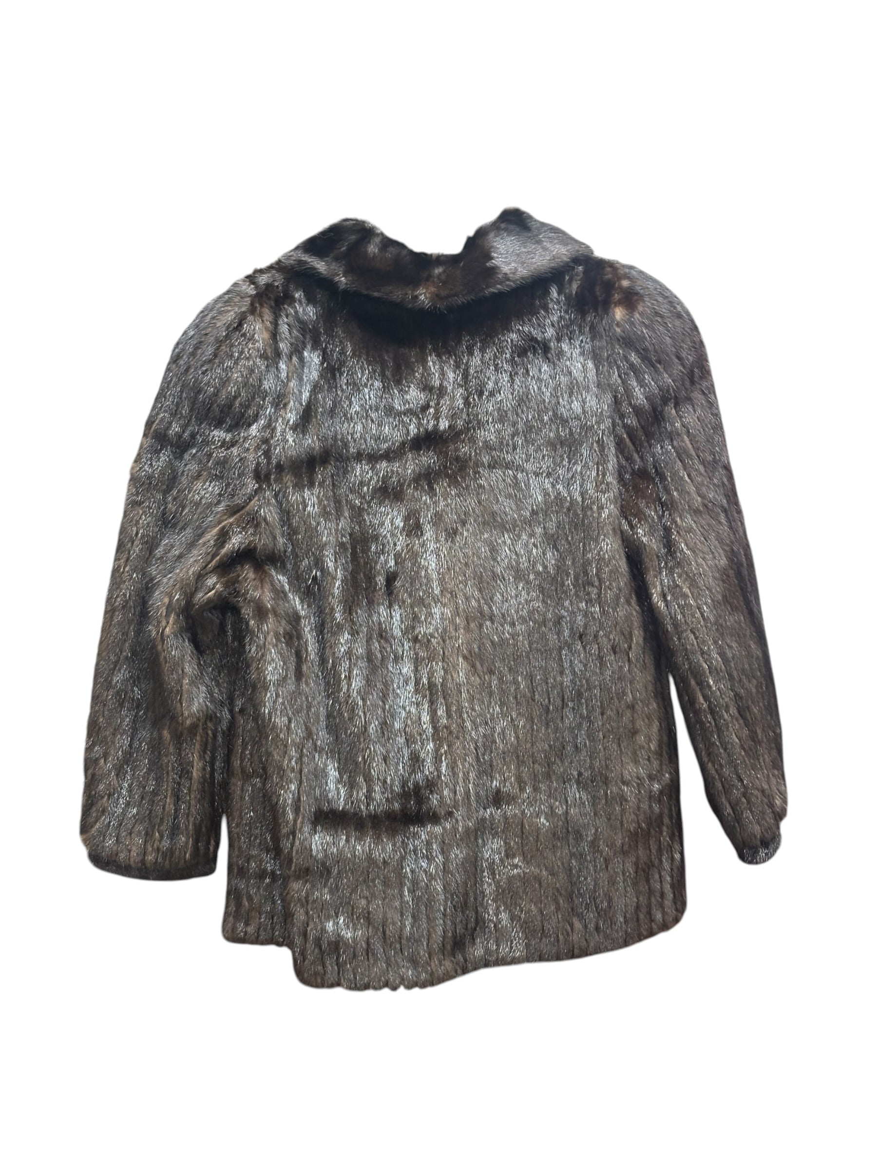 Vintage Brown Striped Mink Fur Coat
