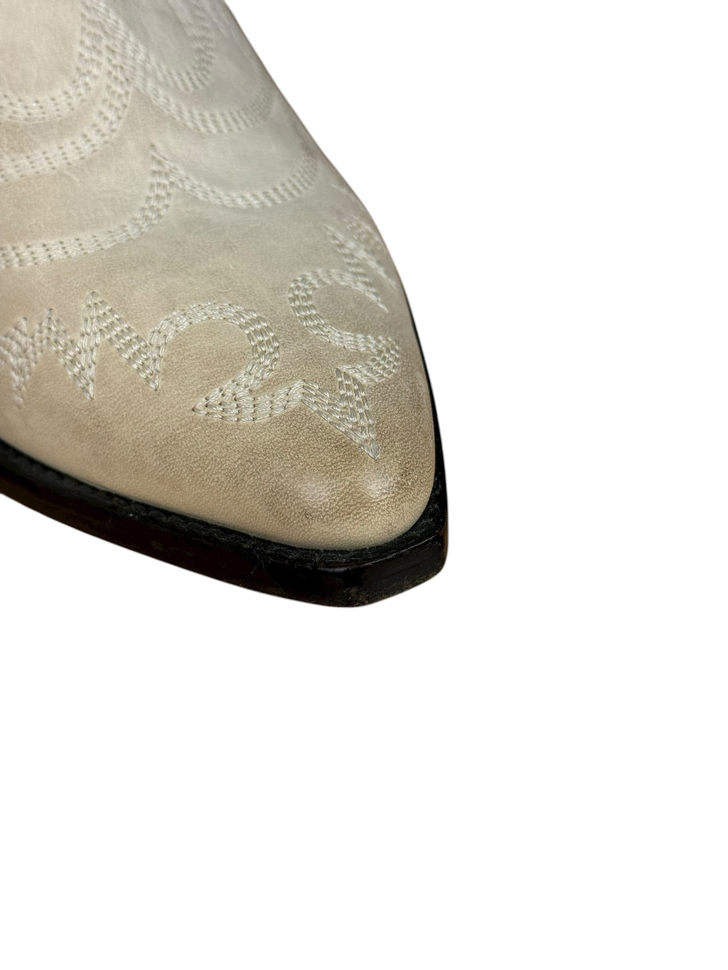 Isabel Marant White Distress Leather Western Boots