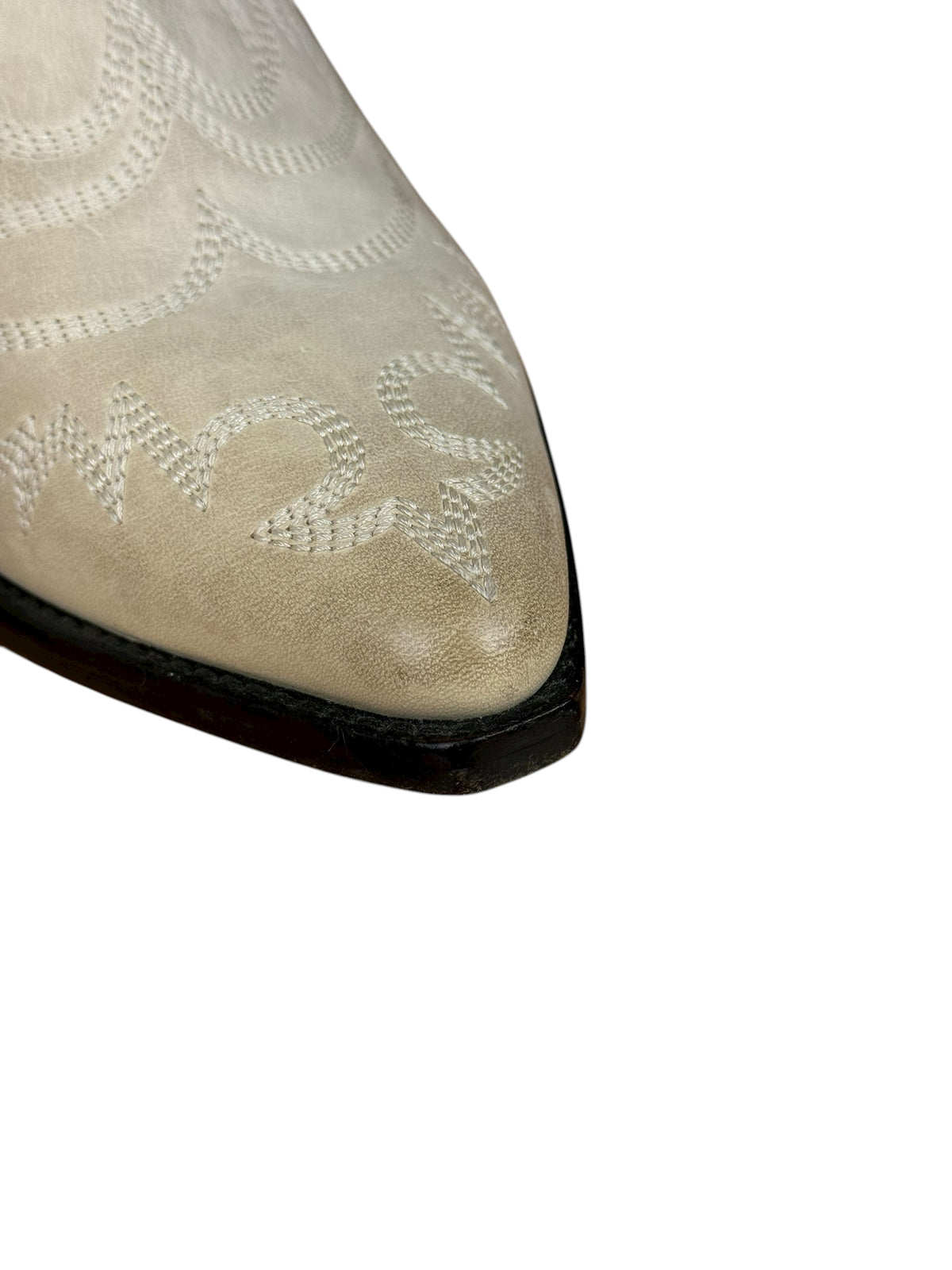 Isabel Marant White Distress Leather Western Boots