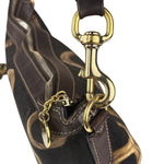 Gucci Black/Brown Leather Trim Half-Moon Hobo Bag