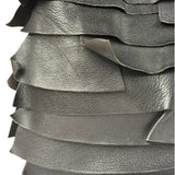 Yves Saint Laurent Black Leather St. Tropez Ruffled Hobo Bag