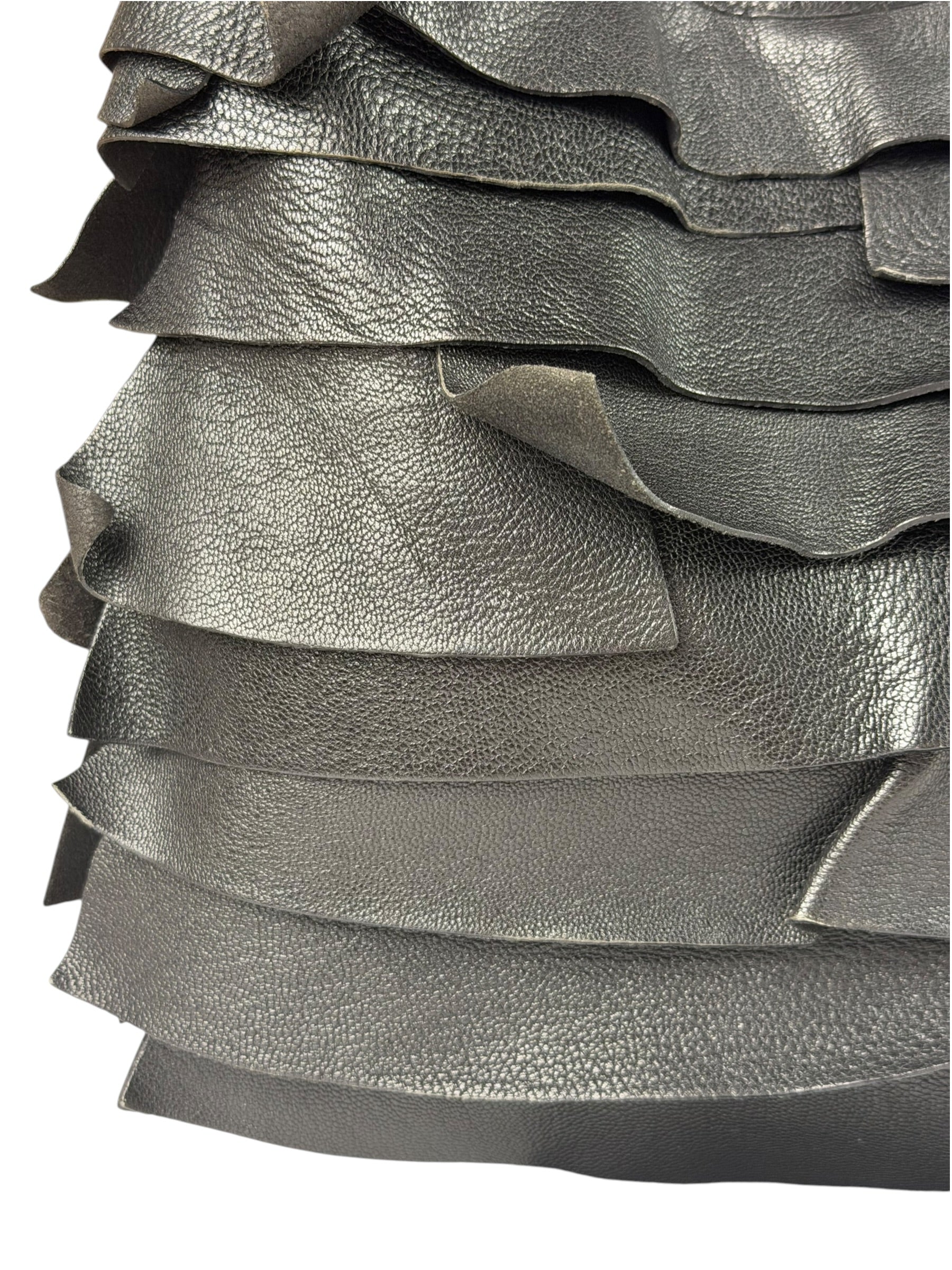 Yves Saint Laurent Black Leather St. Tropez Ruffled Hobo Bag