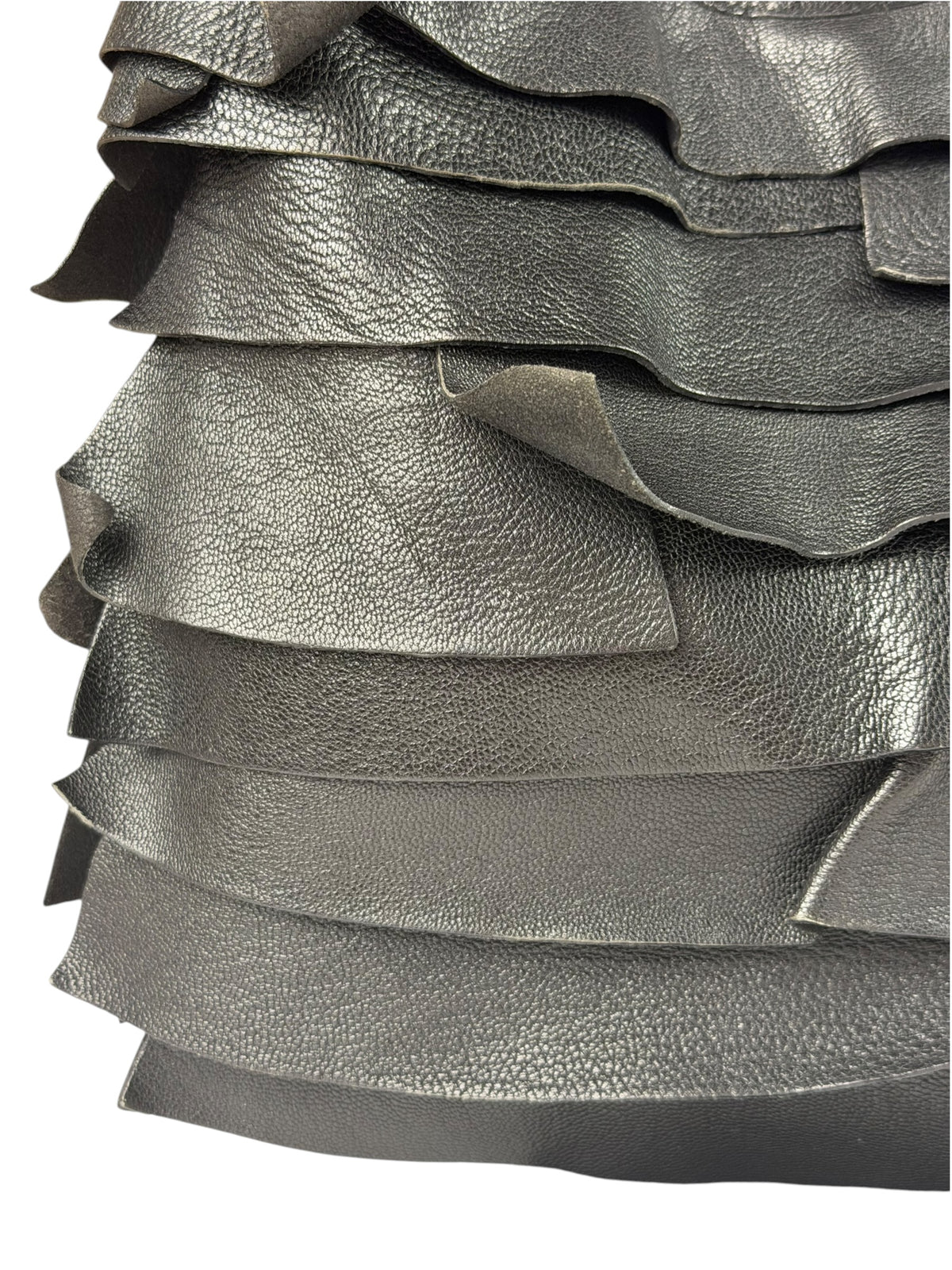 Yves Saint Laurent Black Leather St. Tropez Ruffled Hobo Bag