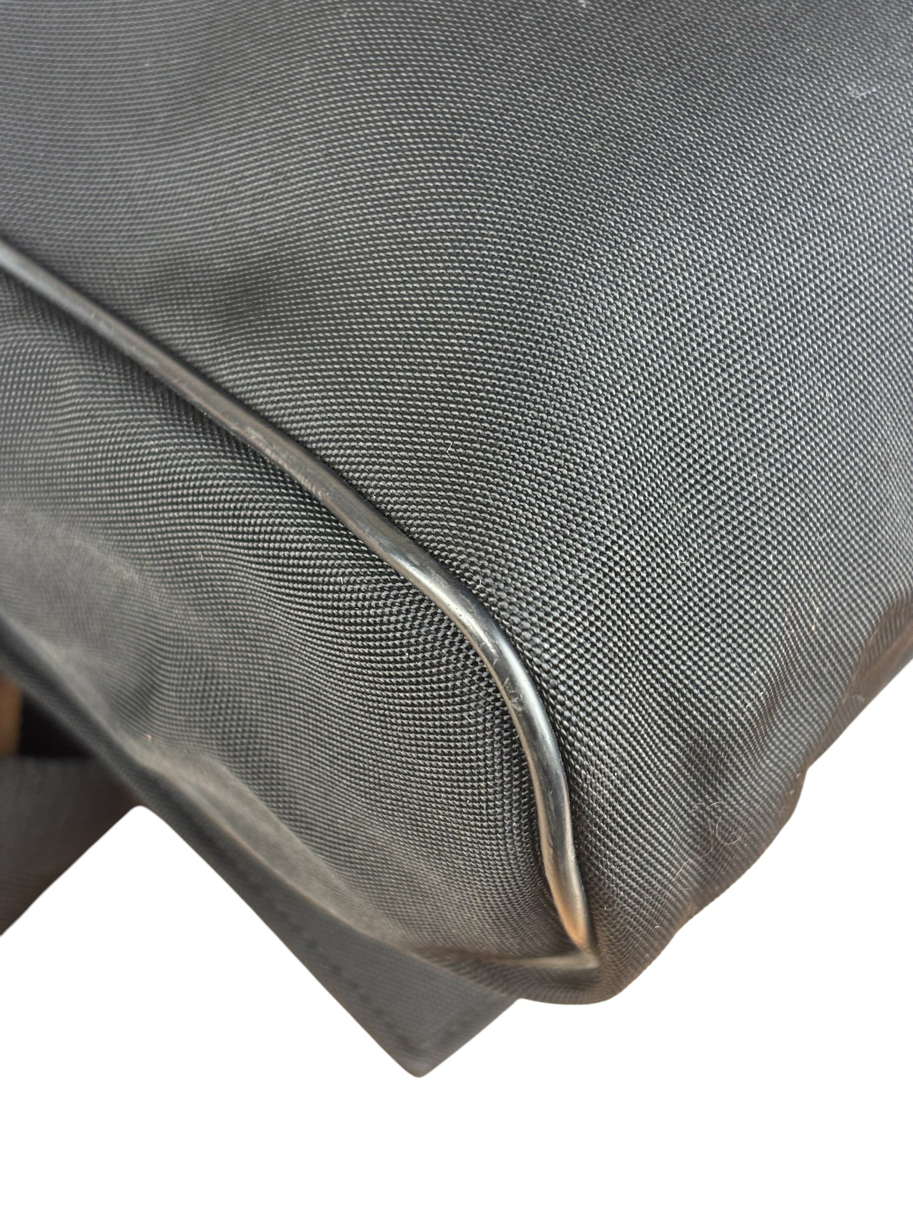 Gucci Black Canvas Flap Messenger Bag