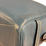 Hermes Blue Leather Cosmetic Pouch