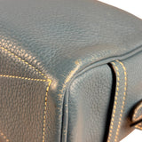 Hermes Blue Leather Cosmetic Pouch