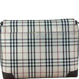 Burberry Vintage Leather Trim House Check Crossbody Flap Bag