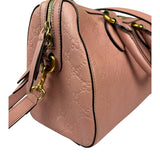 Gucci Pink Leather Guccissima Two-Way Boston Bag