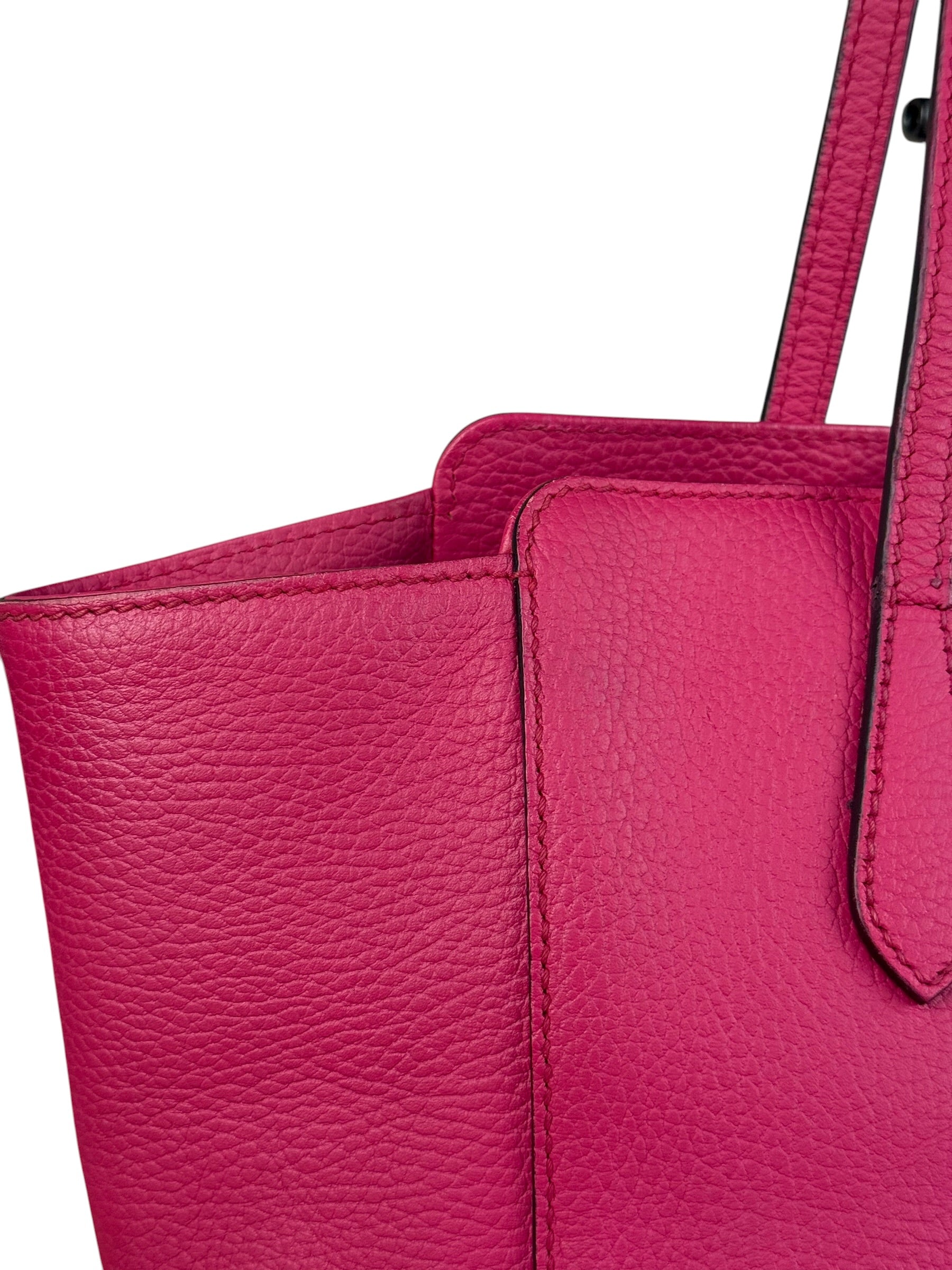 Gucci Pink Pebbled Leather Small Swing Tote