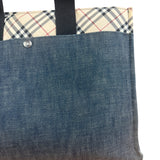 Burberry Vintage Blue Label Denim Nova Check Tote Bag