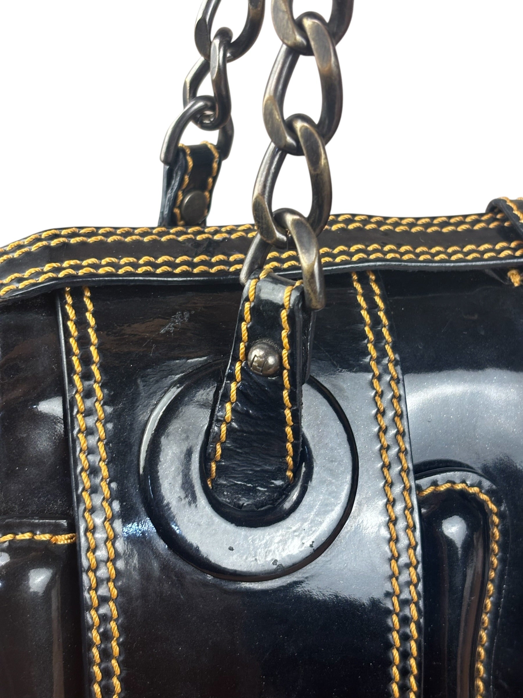 Fendi Black Patent Leather Shoulder Bag B