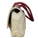 Chanel Beige Perforated Leather CC Flap Bag 2001