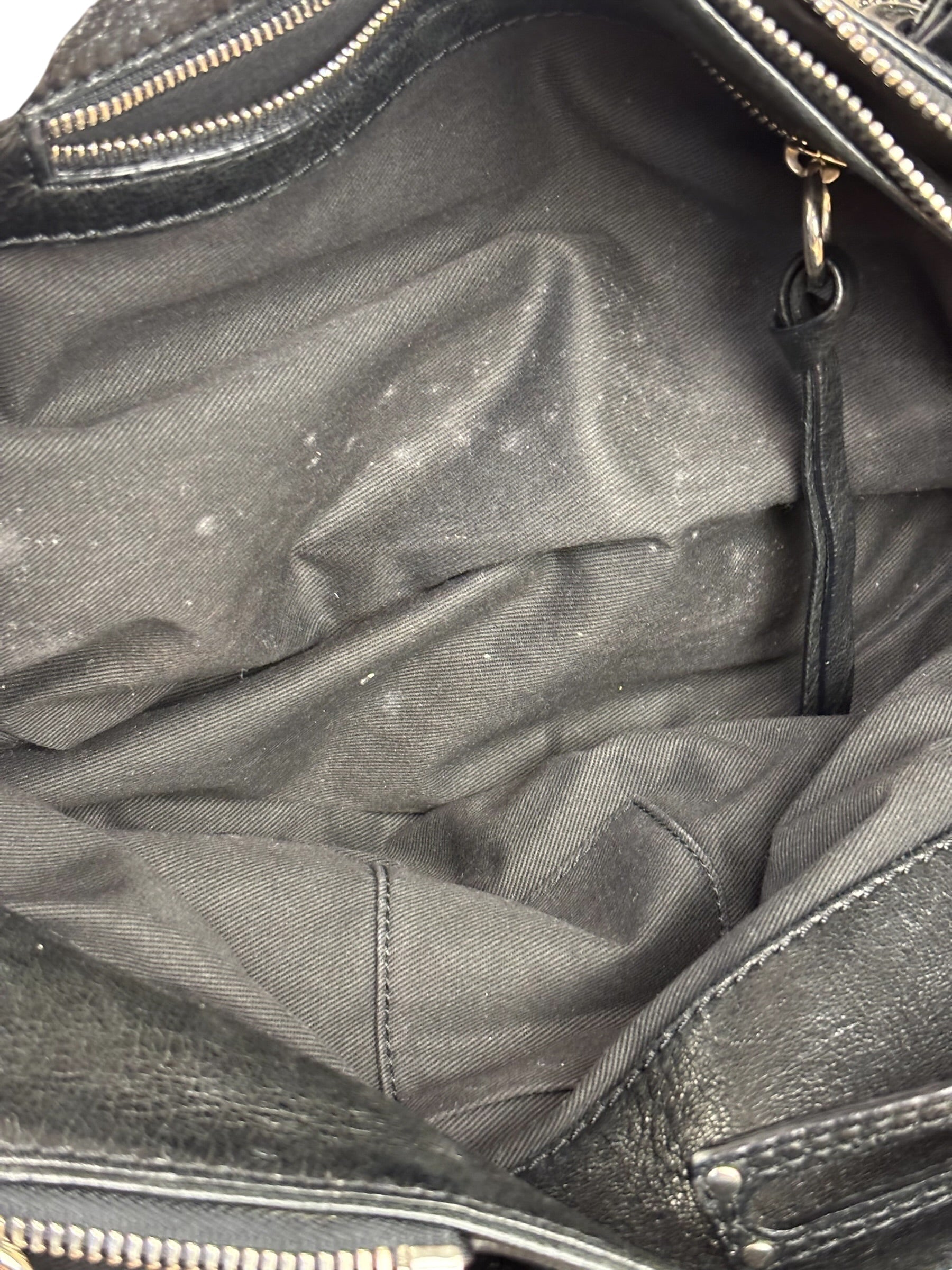 Chloe Black Tweed Leather Paddington Shoulder Bag