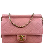 Chanel Pink Quilted Leather Pearl Chain Flap Bag 2019
