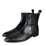 Gucci Black Imprime Pattern Leather Chelsea Boot