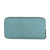 Hermes Blue Leather Silk'In Azap Long Wallet