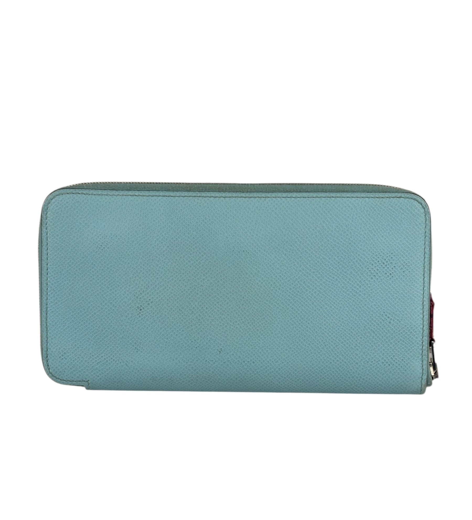 Hermes Blue Leather Silk'In Azap Long Wallet