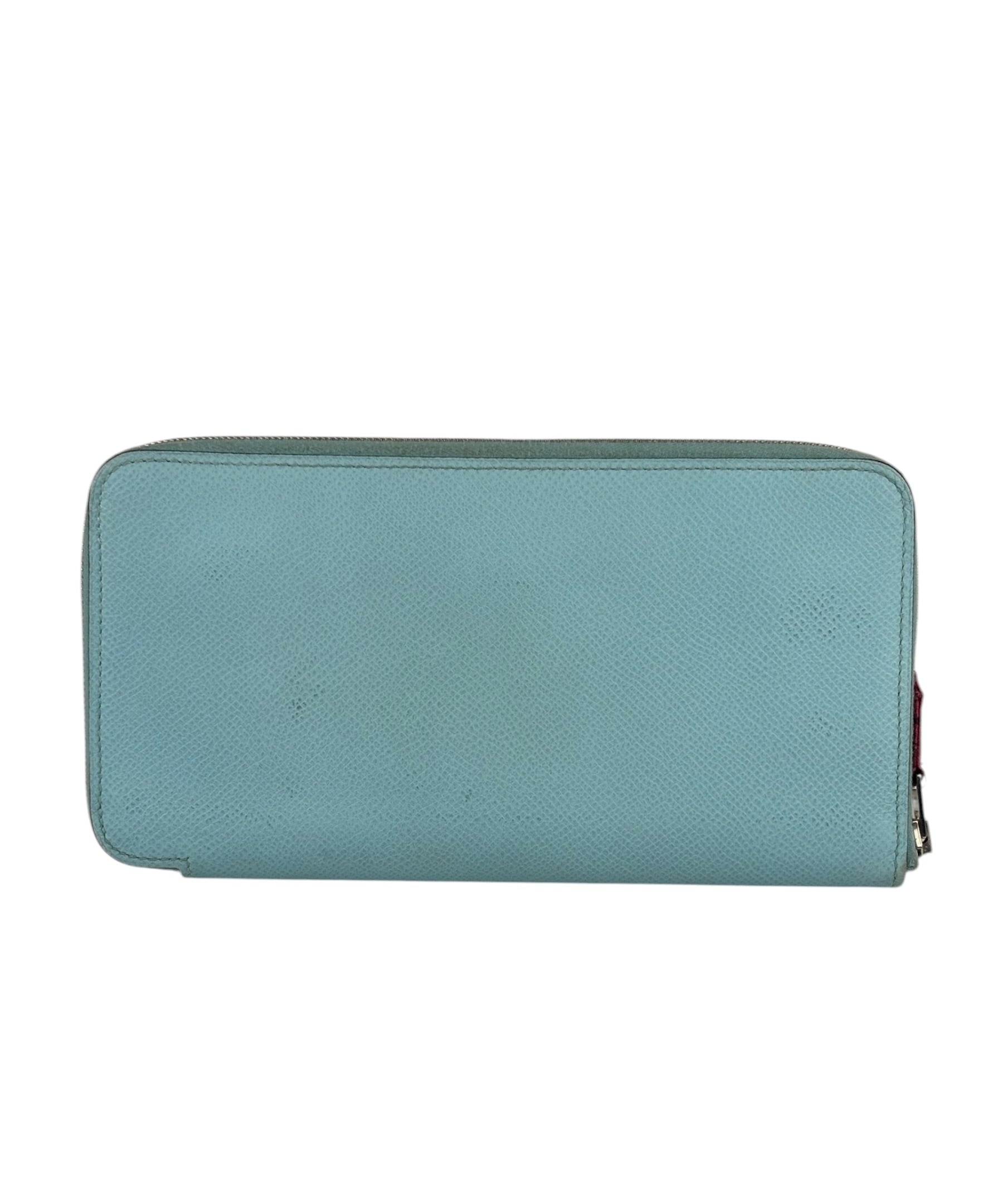 Hermes Blue Leather Silk'In Azap Long Wallet