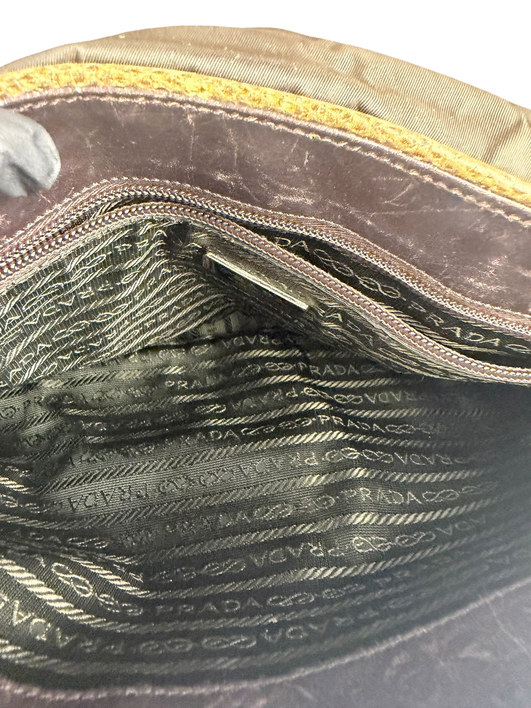Prada Vintage Kakhi Green Nylon Shoulder Bag