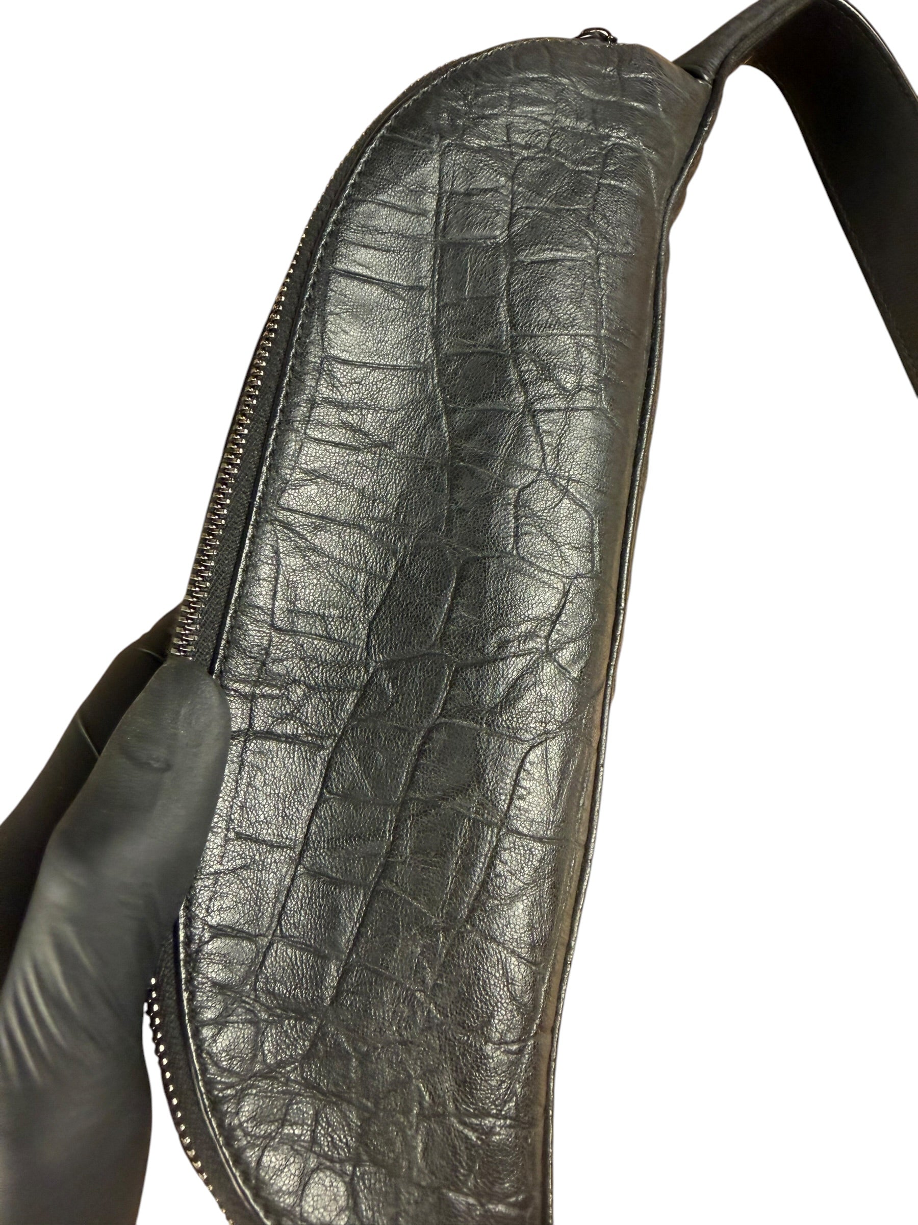Saint Laurent Crocodile Embossed Marsupio Belt Bag