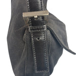 Fendi Black Nylon Mamma Baguette Handbag