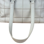 Chanel White Chocolate Bar Quilted Caviar LAX Bowler Bag 2004