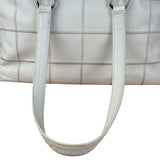 Chanel White Chocolate Bar Quilted Caviar LAX Bowler Bag 2004