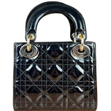 Dior Patent Cannage Mini Lady Dior Black