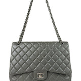 Chanel Grey Hue Caviar Quilted Jumbo Flap Bag 2010