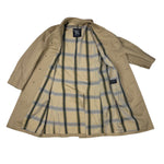 Burberry Vintage Khaki Plaid Lined Mid-Length Coat