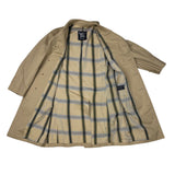 Burberry Vintage Khaki Plaid Lined Mid-Length Coat