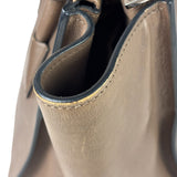 Prada Neutral Taupe Glace Calf Twin Pocket Two-Way Tote