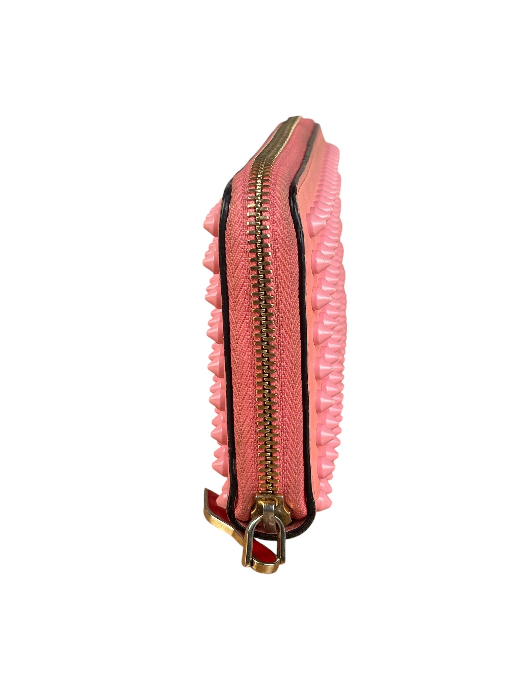 Christian Louboutin Panettone Bicolor Studded Long Zip Around Wallet